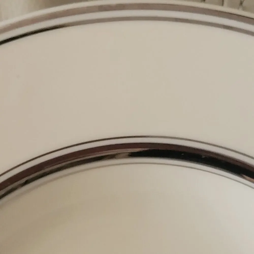 Vintage Atlas China Soup Bowls: Silver Trim, Fine China, Chic USA Made, Set of 2